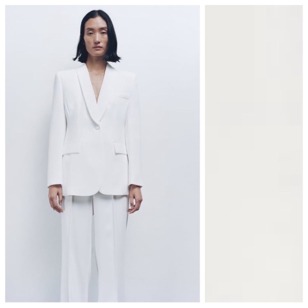 ZARA White Tuxedo‎ Blazer Women’s Size XXL NWT